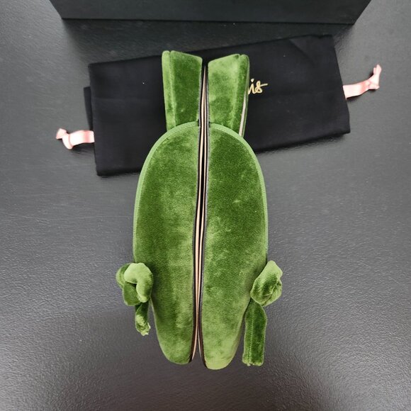 NIB - OLIVIA MORRIS At Home DAPHNE SLIPPER SLIDE | Lime Velvet - Picture 7 of 10
